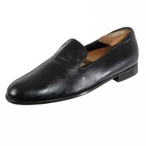 COLE HAAN Collection Loafers Dress Shoes Sz. 11 D Black Leather ITALY Slip-On